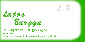 lajos burgya business card